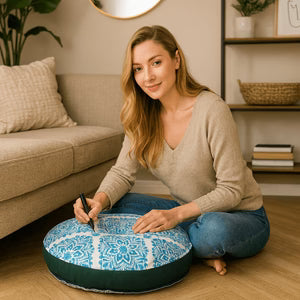 Boho Mandala Floor Cushion | وسادة أرضية بنقشة بوهيمية ماندالا